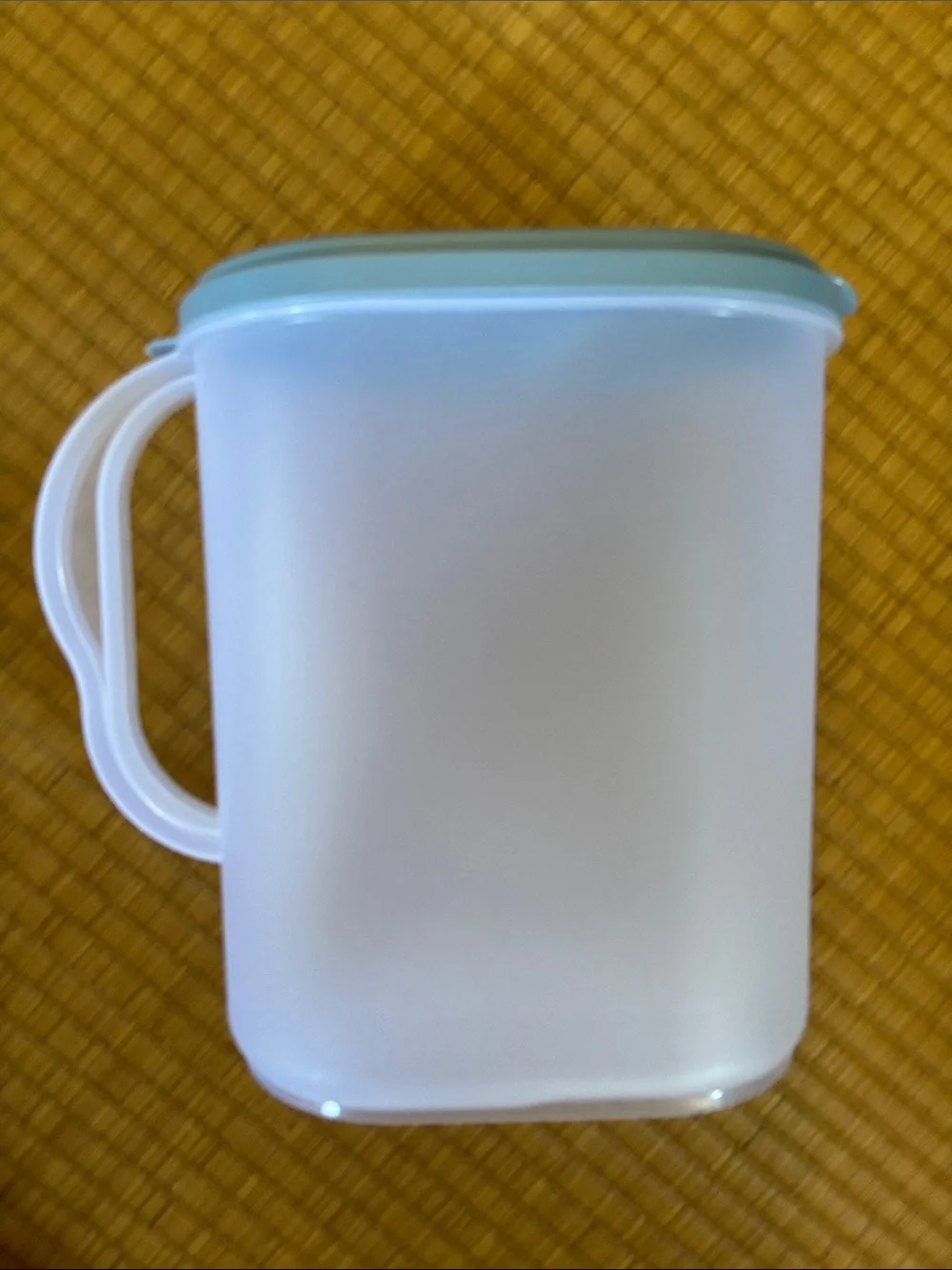 Plastic Kitchen Storage Container with Handle - Light Blue Lid- 1 gallon